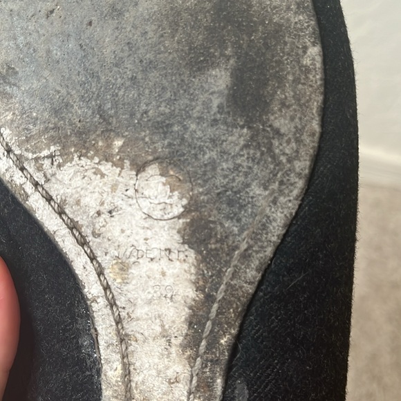 Chanel Black Patent/Grey Wool/Brown Leather Loafers, 39/8 - Picture 9 of 9